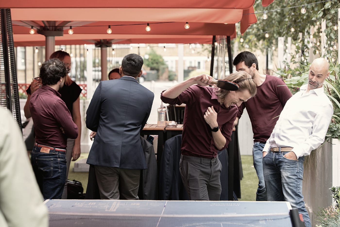 A table tennis rally at a Countfire social